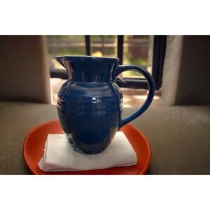 NEW Le Creuset Small Blue Ombre Pitcher Stoneware 7" Creamer Juice Gravy